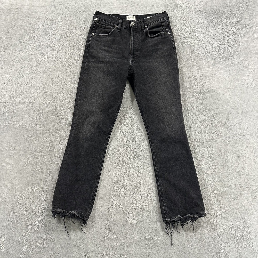 Citizens of Humanity Jolene Straight Jeans Women's 26 Black Premium Vintage